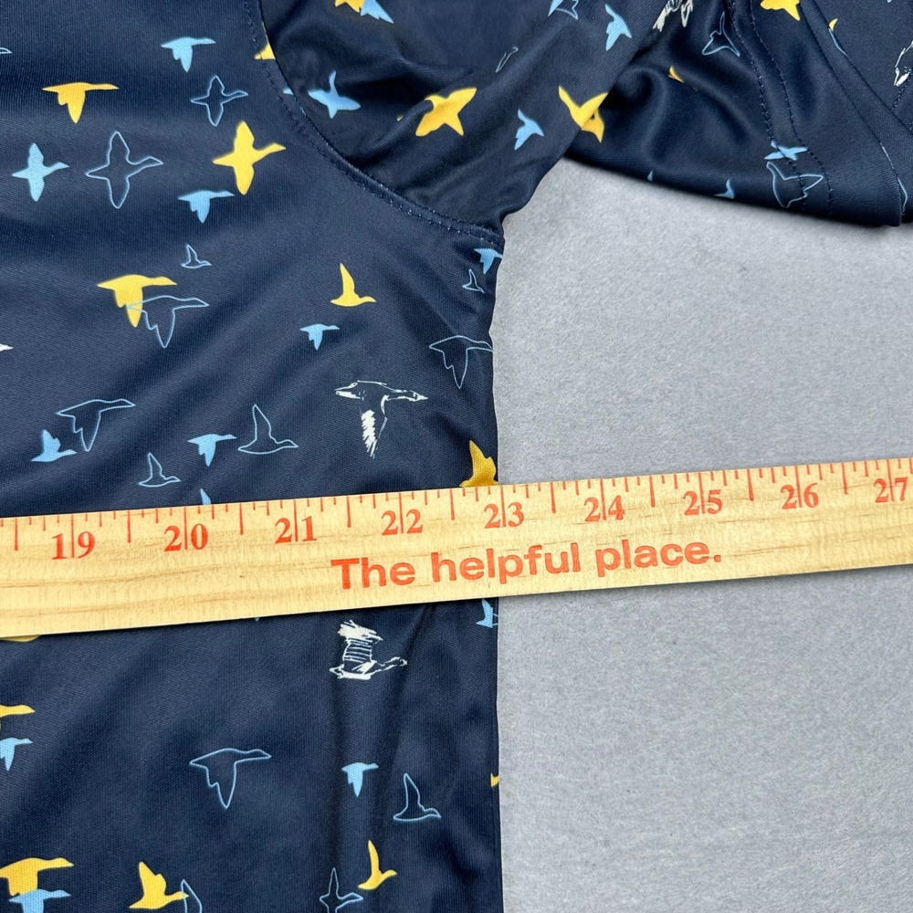 Swannies Golf Corbin Performance Polo Midnight Navy Geese Print Mens XL NEW - Picture 5 of 9
